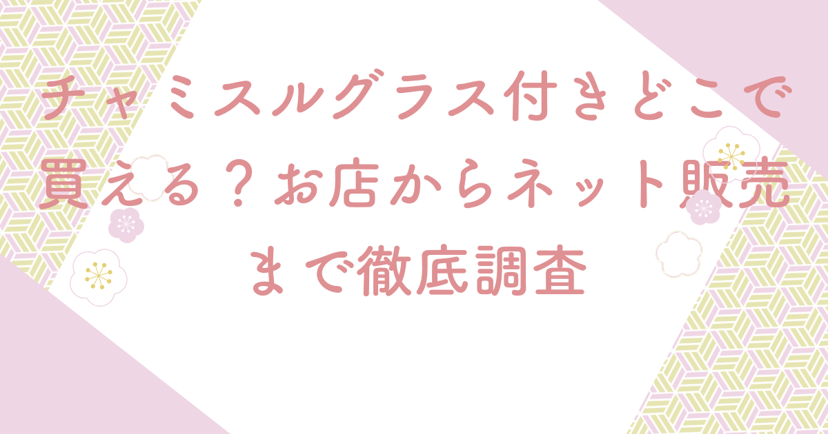 チャミスルグラス付きどこで買える？お店からネット販売まで徹底調査