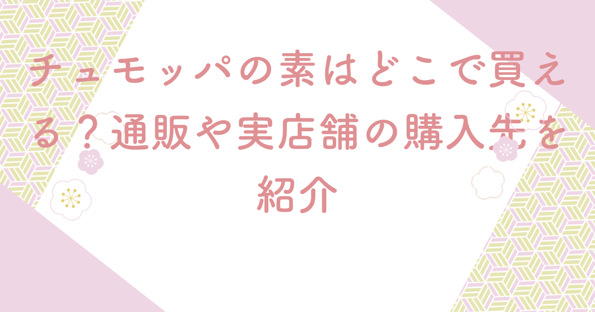 チュモッパの素はどこで買える？通販や実店舗の購入先を紹介