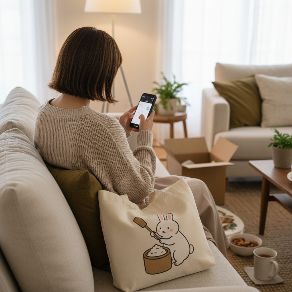 うさぎが餅をつくトートバッグ どこで買えるの挿絵1